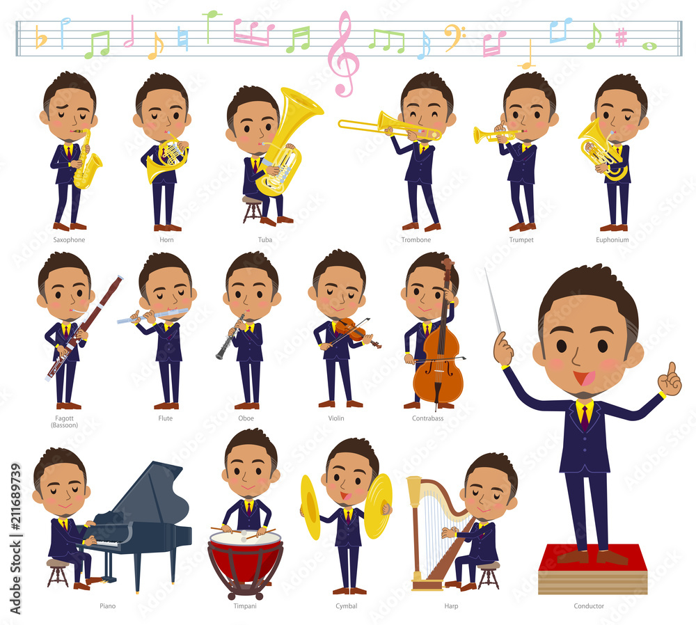 Short hair businessman black_classic music Short hair businessman black_classic music