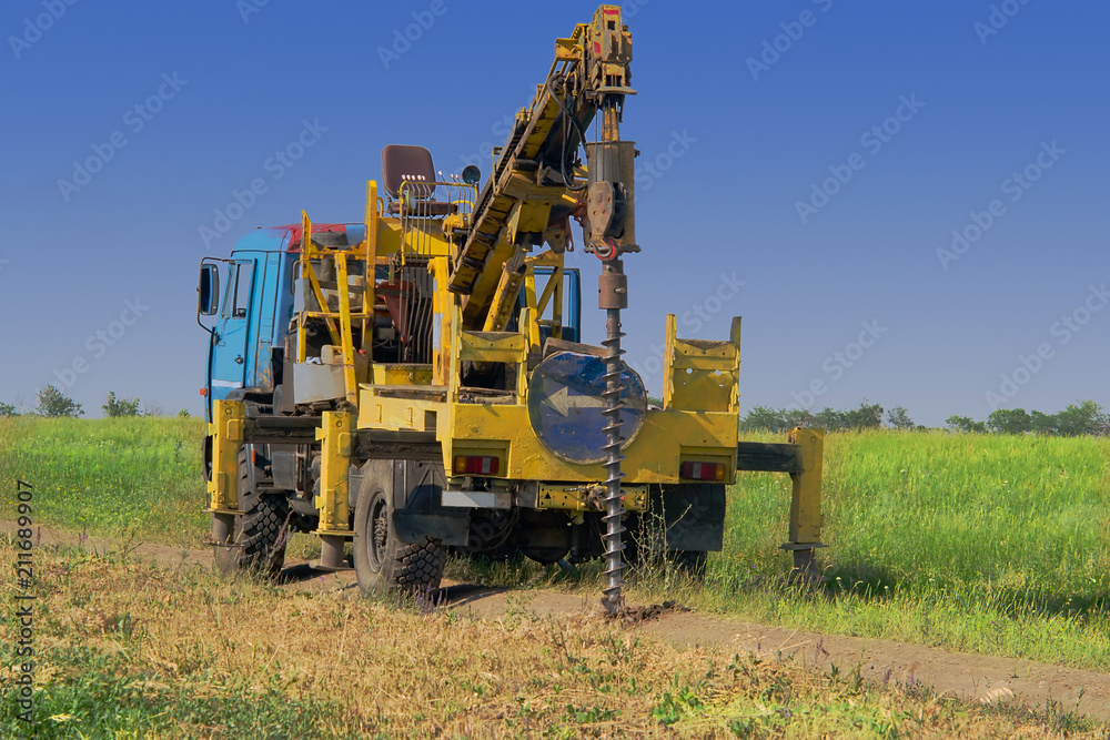The drilling machine produces engineering and geological surveys for the design and construction of structures