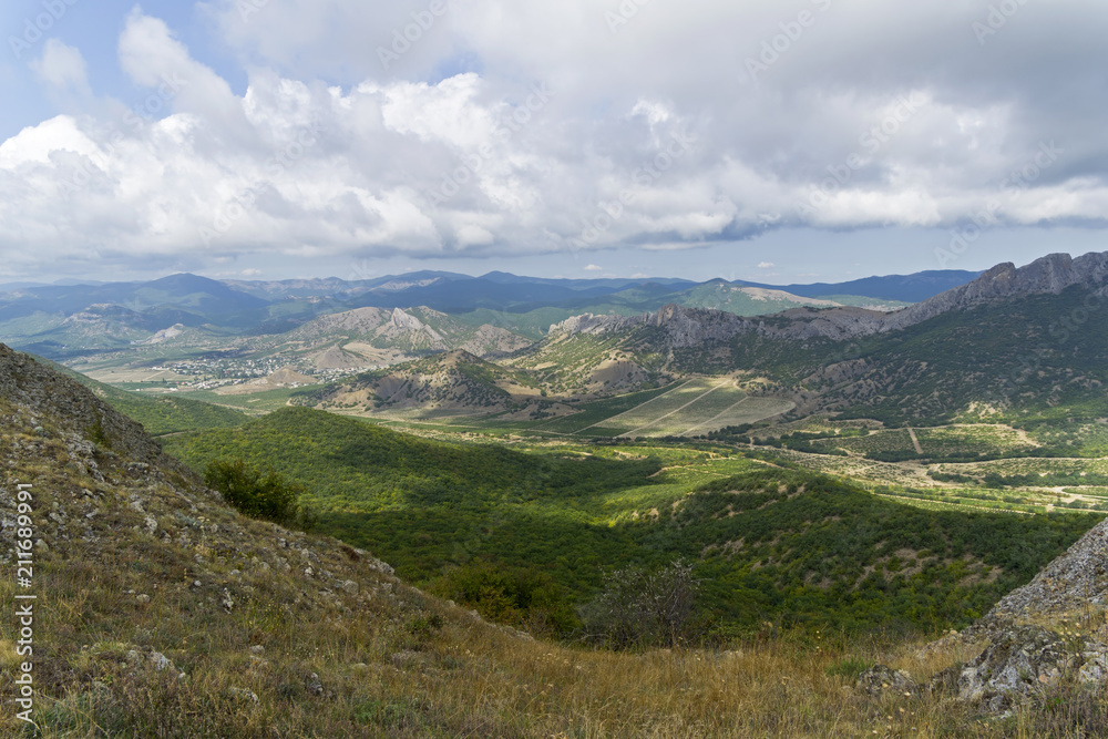 Panorama of the Crimean mountains.