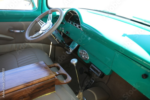 Sweet Home, Oregon June 30, 2018 Vintage Car Dash Interior in Sweet Home, Oregon on June 30, 2018 © Susan