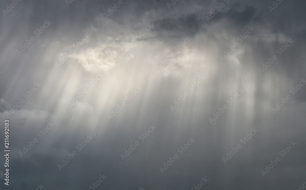 Sunshine coming through the dark clouds over Europe Sunshine coming through the dark clouds over Europe