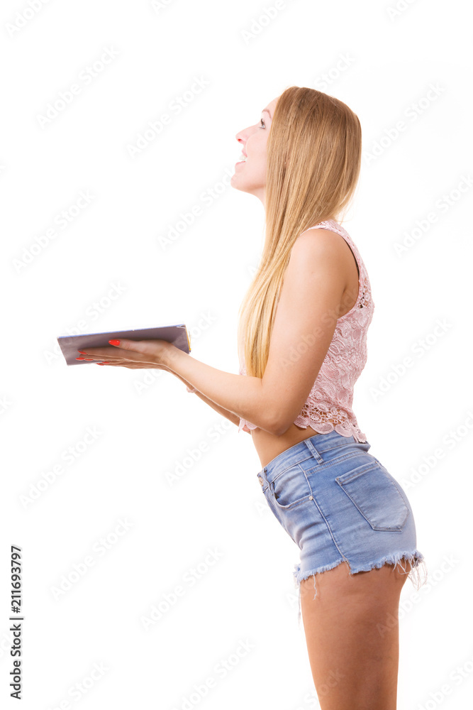 Woman with opened book Woman with opened book