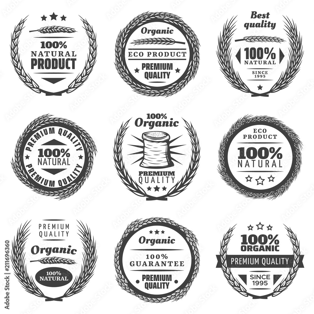 Vintage Premium Cereal Products Labels Set
