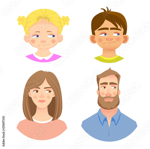 emotions of human face -set