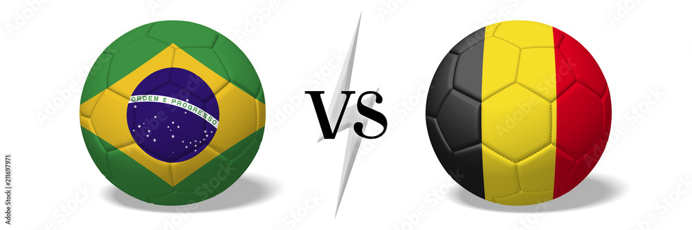 Obraz premium Soccerball concept - Brazil vs Belgium