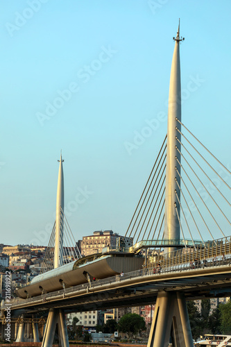 Subway bridge in Golden Horn, Istanbul © umut_karamuk