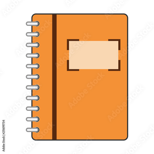 Orange notebook illustration. Flat icon. Isolated on white Stock Vector |  Adobe Stock