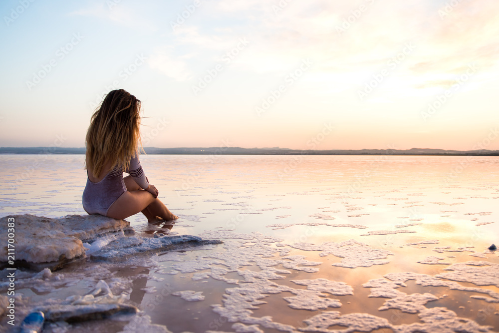 Pretty young girl in swimsuit at the beach Pretty young girl in swimsuit at the beach