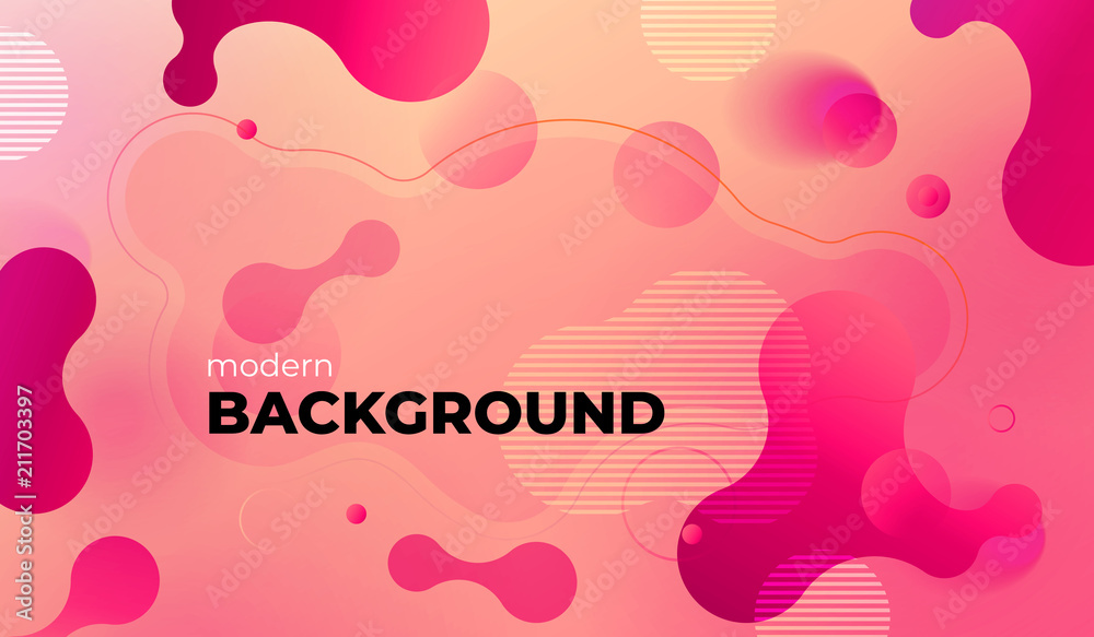 Colorful geometric background design. Fluid shapes composition with trendy gradients. Eps10 vector.