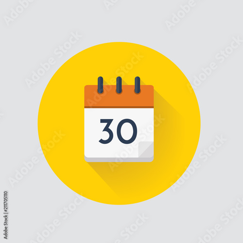Vector Calendar day 30. Calendar icon.