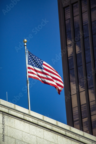 American Flag seen at Temple Square