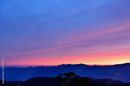 大台ケ原山で見た日没後の絶景