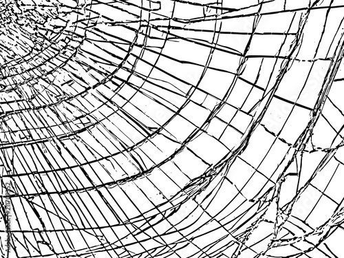The broken glass.The cracks texture white and black. Vector background.Grunge.Abstract lines.