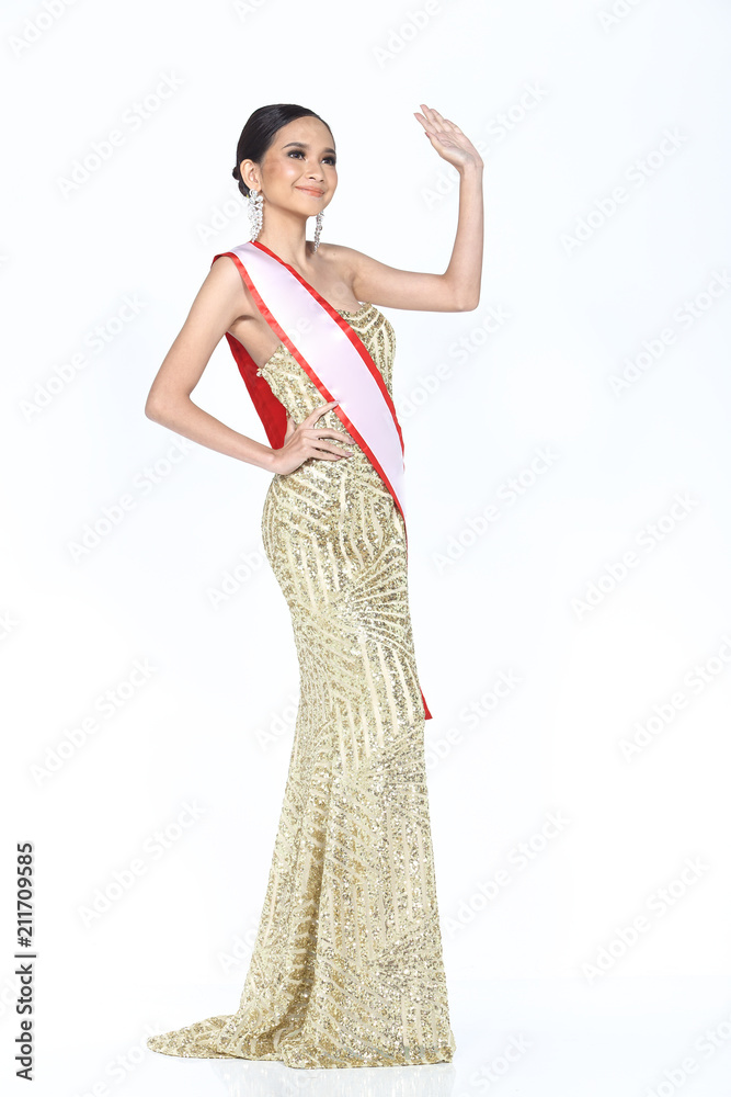 Miss Pageant Contest in Evening Ball Gown long ball dress with Diamond Crown, fashion make up hair style Miss Pageant Contest in Evening Ball Gown long ball dress with Diamond Crown, fashion make up hair style