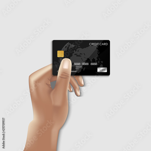 Realistic vector design for credit card and holding hand concept, Vector, Illustration