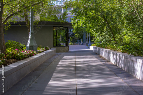 Empty walkway in Temple Square