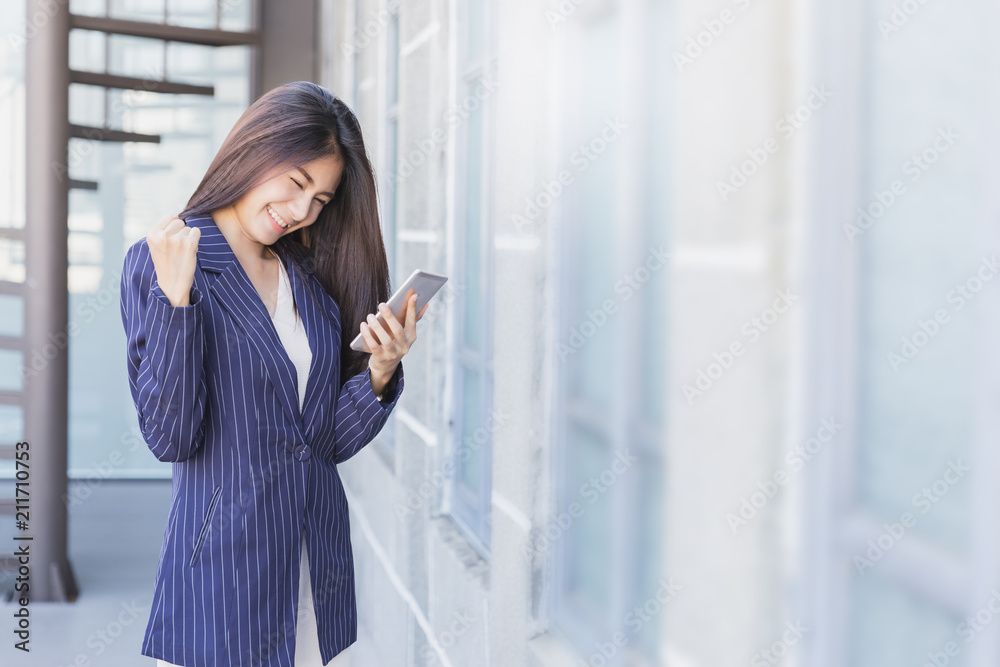 Business Woman Smiling for Success on Work Concept Background. Business Woman Smiling for Success on Work Concept Background.