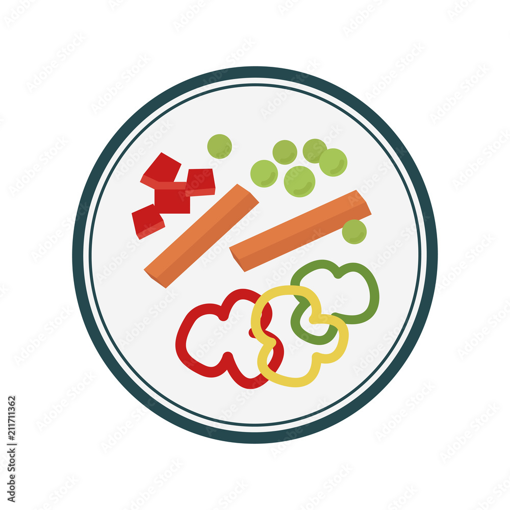 Plate of veggies graphic illustration Plate of veggies graphic illustration