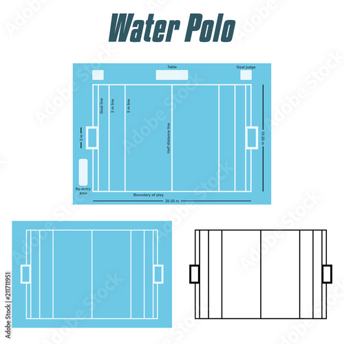Water Polo Pool Field Court Illustration - Size