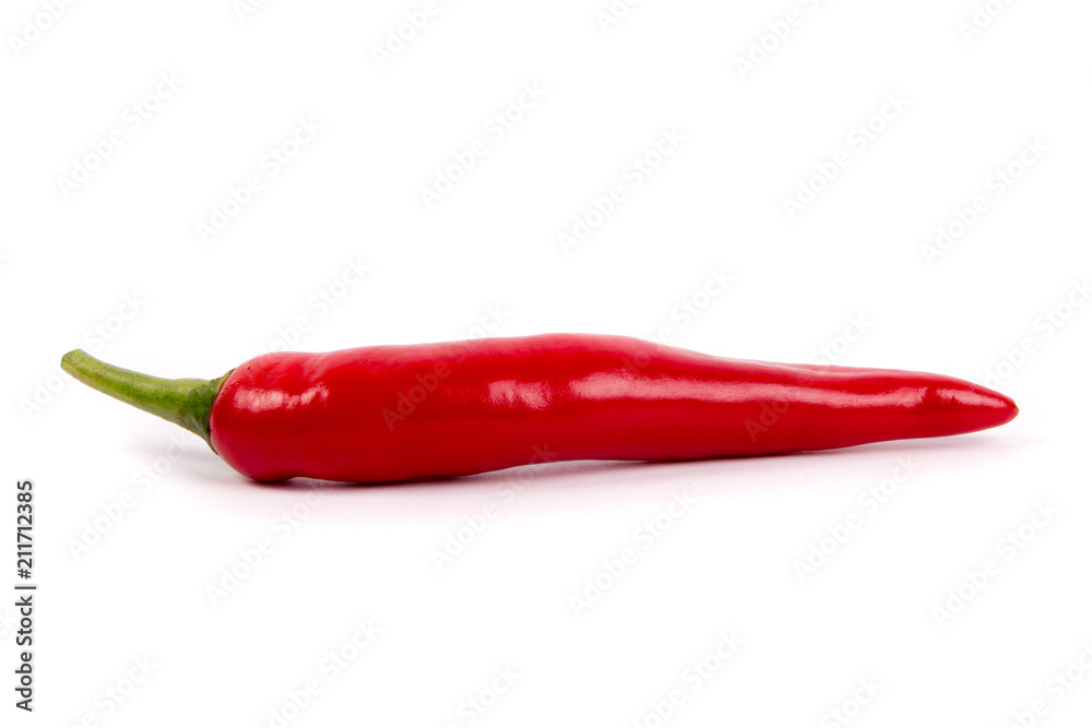 Red chilli isolated on white background
