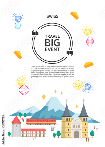 Switzerland Landmark Illustration