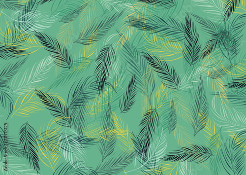 Background image with leaf pattern. Multi color. Vector illustration