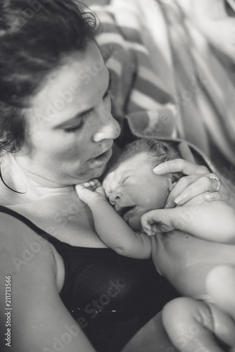 Newborn Baby and Mother