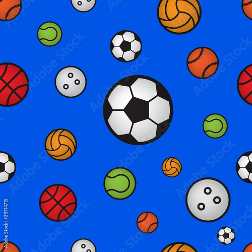 seamless pattern with sport ball