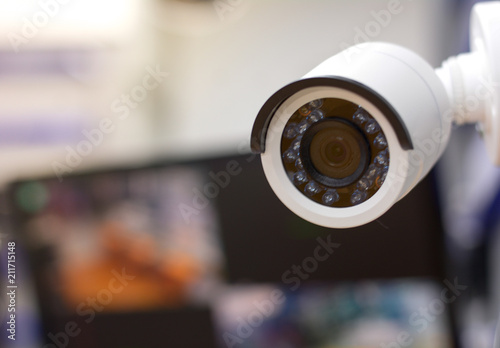 CCTV, IP Camera on the wall © aee_werawan