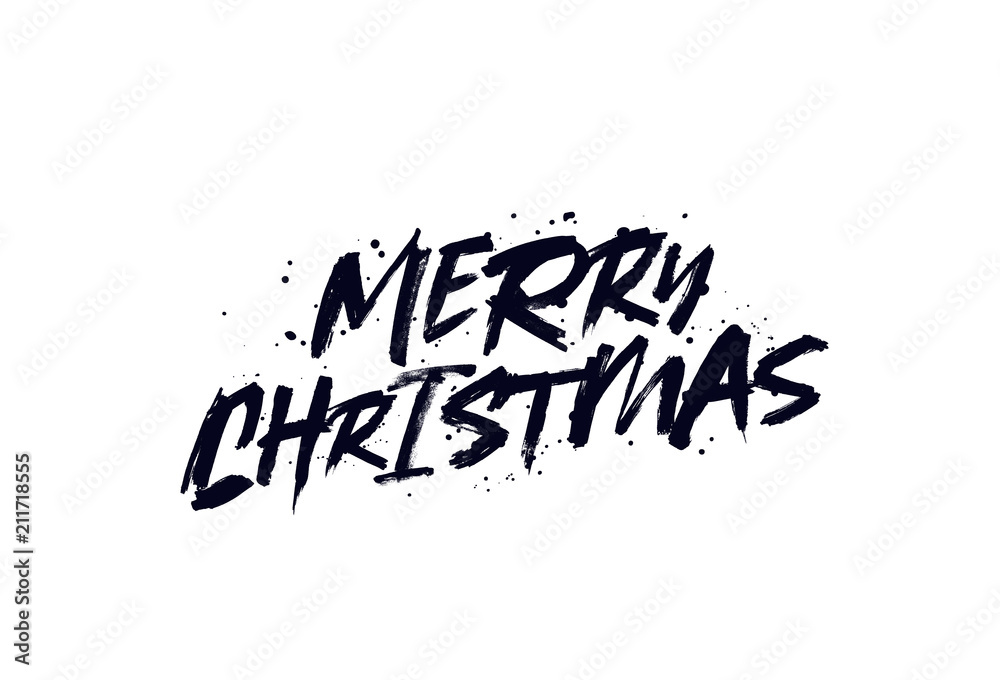 Merry Christmas Lettering. Brush font. Merry Christmas Lettering. Brush font.