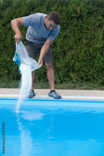 Saltwater in the pool.
