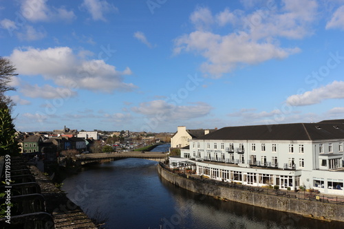 Riverside view of kilkenny castle town and bridge © mynewturtle