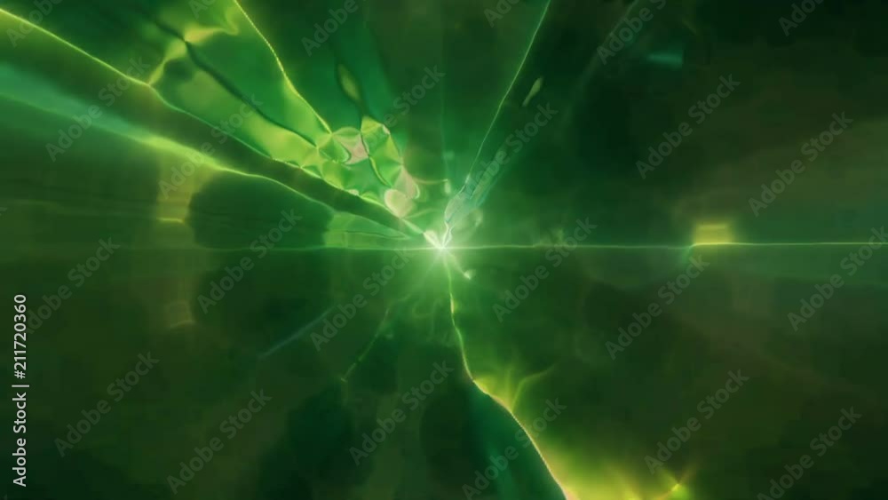 Flying into another dimension through a wormhole in time and space. A bright, high-energy and high-tech tunnel