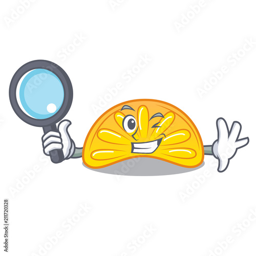 Detective orange jelly candy character cartoon