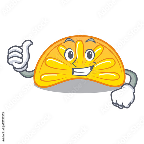 Thumbs up orange jelly candy character cartoon