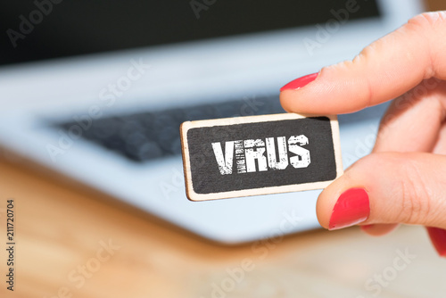 Eine Frau, Computer und ein Virus