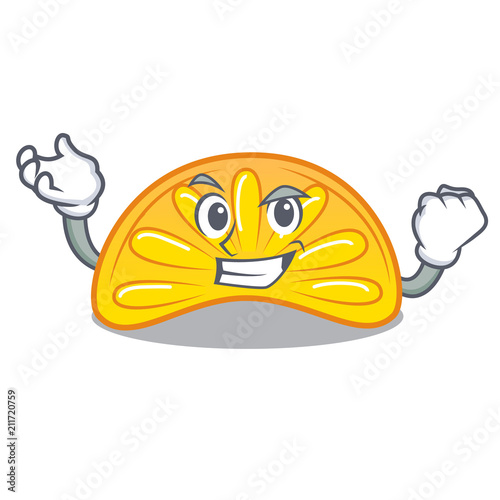 Successful orange jelly candy character cartoon