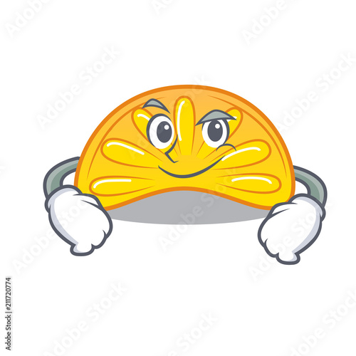 Smirking orange jelly candy character cartoon