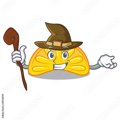 Witch orange jelly candy mascot cartoon
