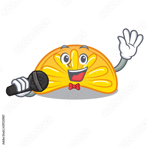 Singing orange jelly candy mascot cartoon