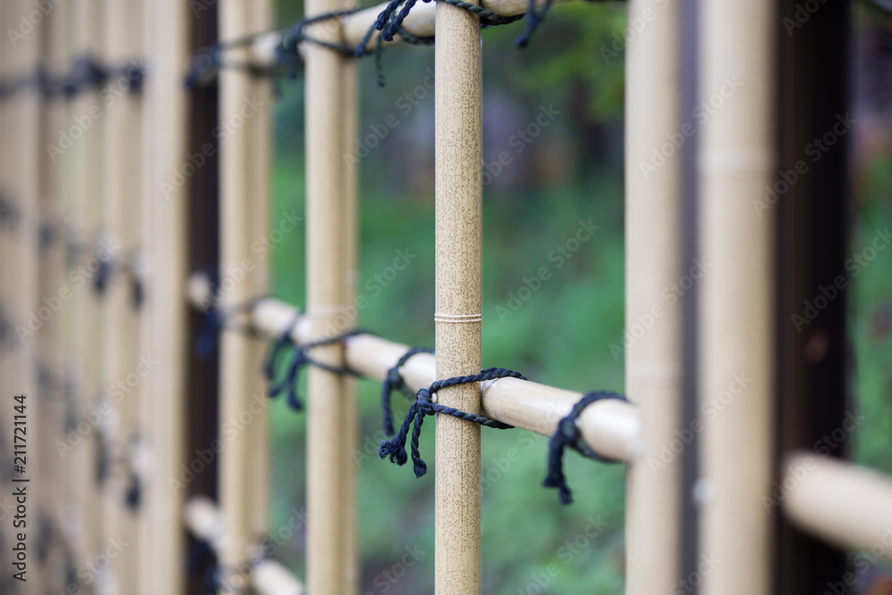 Perspective View of Bamboo fence, Background. Perspective View of Bamboo fence, Background.