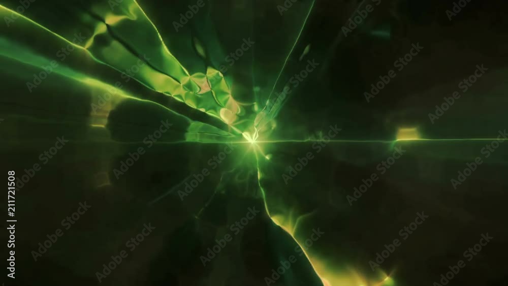 Flying into another dimension through a wormhole in time and space. A bright, high-energy and high-tech tunnel