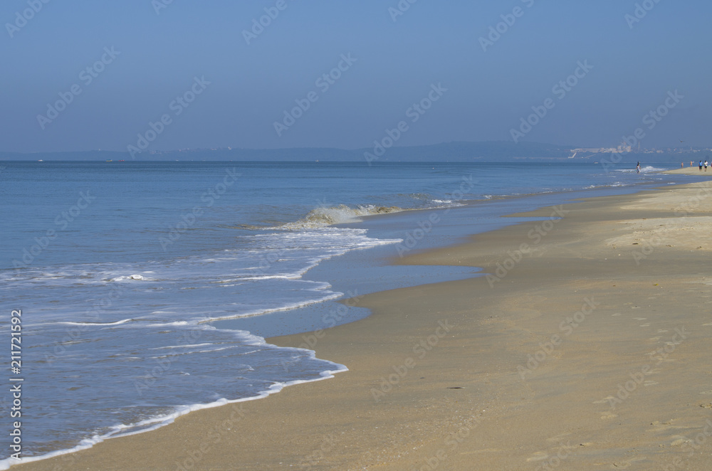Beautiful landscape the Arabian blue Sea in Goa India

