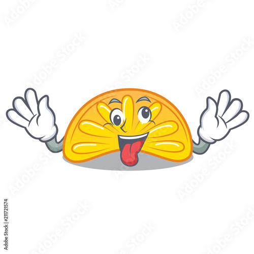 Crazy orange jelly candy mascot cartoon