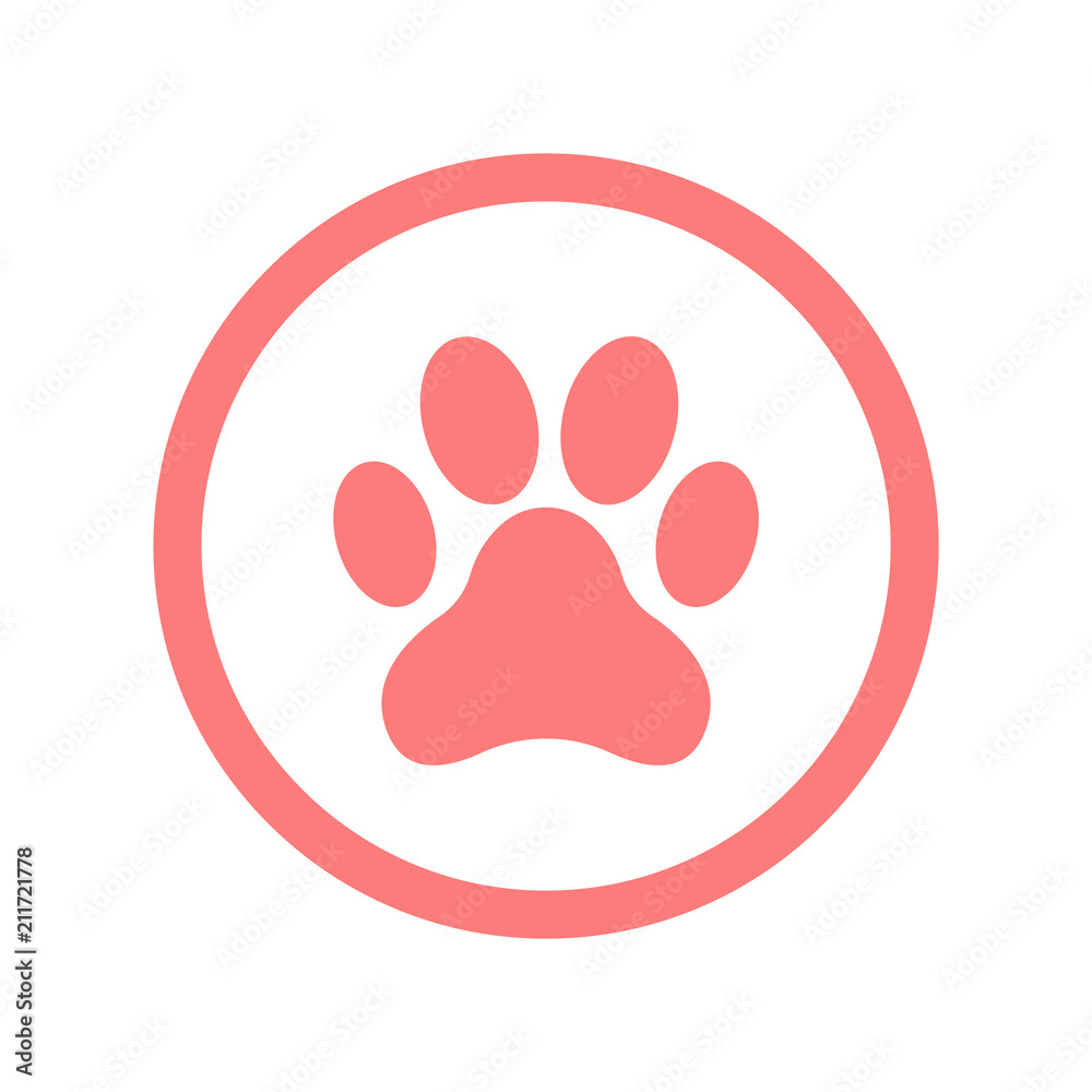 paw icon pink color paw icon pink color