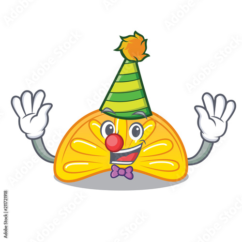 Clown orange jelly candy mascot cartoon