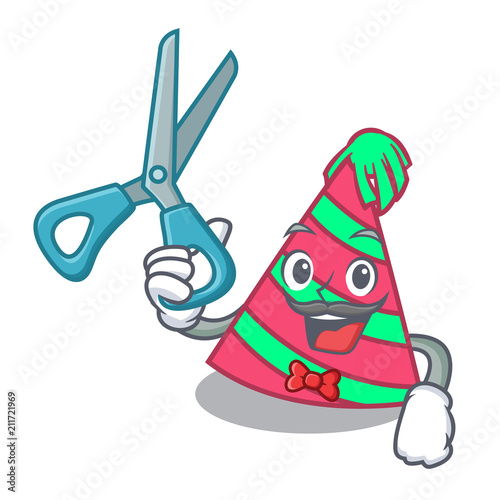 Barber party hat character cartoon photo