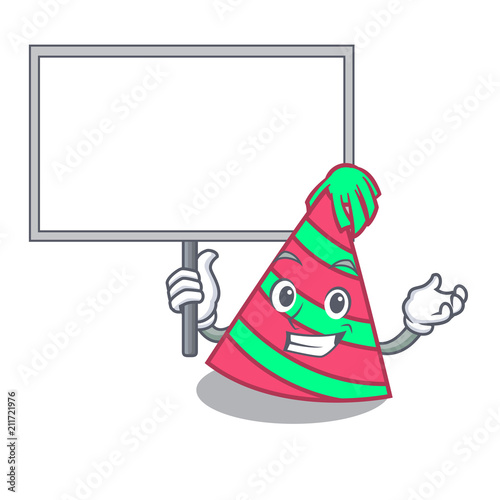 Bring board party hat character cartoon