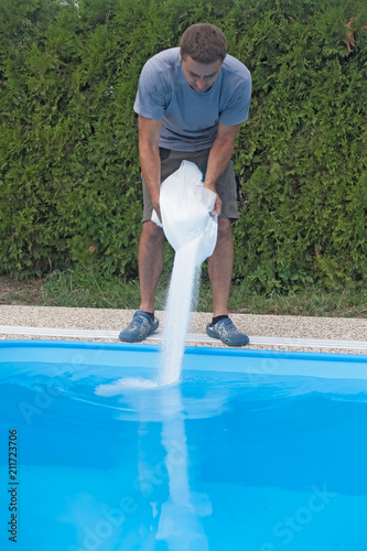 Saltwater in the pool.
