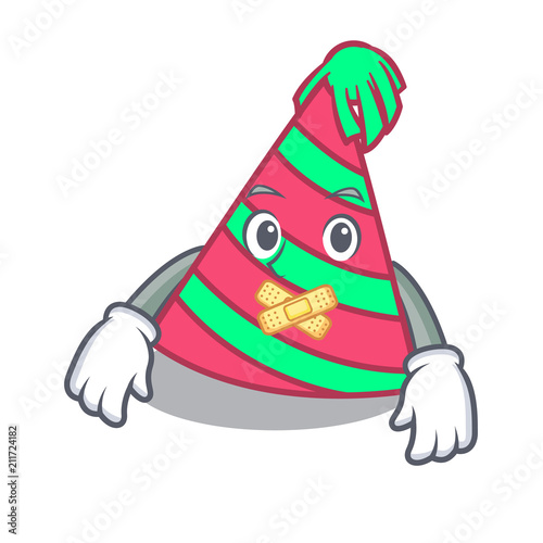 Silent party hat mascot cartoon photo